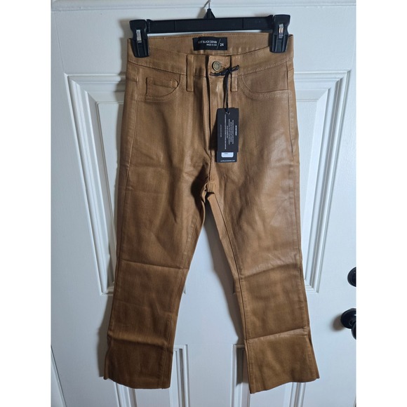 Just Black Denim - Just Black Denim Coated Cropped Kick Flare Jeans Size 24 Camel Tan BP393J-C NWT